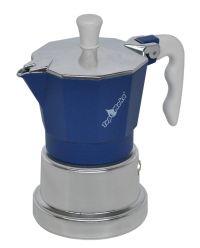 Caffettiera Topmoka blu argento 6 tazze